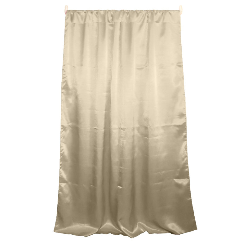 Panneau de rideau semi-transparent en polyester Dafni, L 58 po x L 84 po, Champagne