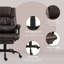Chaises de bureau en similicuir brun avec conception réglable, télécommande, structure en métal et siège inclinable, 29,5 x 26 x 48 po