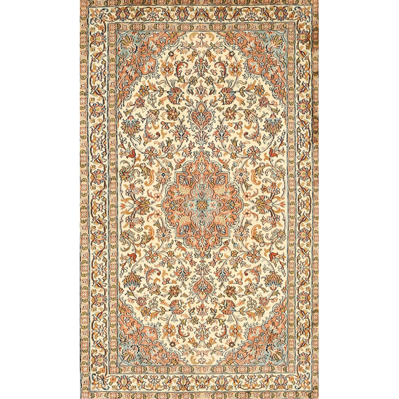 Brun oriental Aphrodite/beige/Tapis décoratif bleu, Rectangle 7 pi x 9 pi