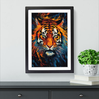 Tiger Abstract - Single Picture Frame Print on Wood