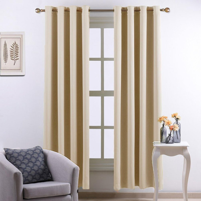 Blackout Curtain Pair, 52" W x 84" L, Biscotti Beige