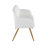 High Back Bench In Gold Steel And White Faux Leather-355180663-355180616