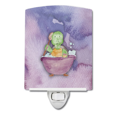 Turtle Bathing Ceramic Night Light