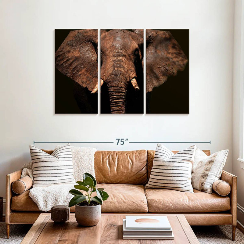 Éléphant vieilli, H 36 po x l 57 po