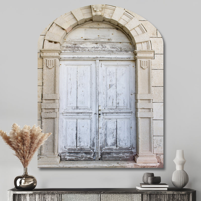 Porte italienne rétro vintage, art mural asymétrique en métal, H 43 po x l 33 po
