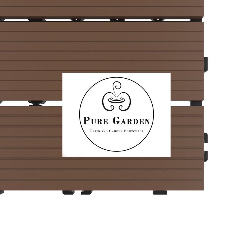 30.5cm x 30.5cm Wood Plastic Composite Tile, Brown