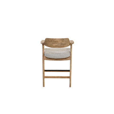 Tabouret de comptoir Zsy, bois de bouleau brun naturel, gris Anew