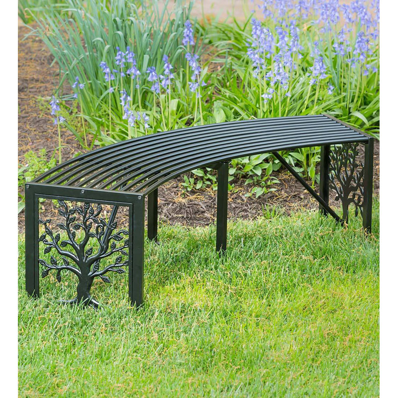 Banc de jardin incurvé en métal