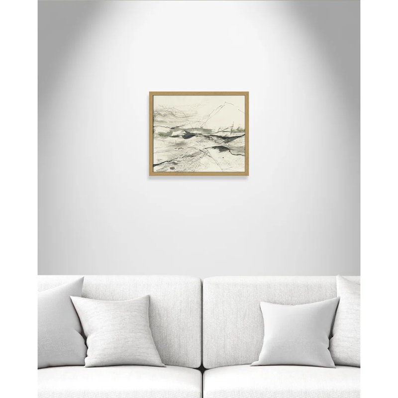 " Green Sketches " by PI Studio, Pas de tapis, Cadre mince noir, H 16 po x l 19 po x P 0,75 po