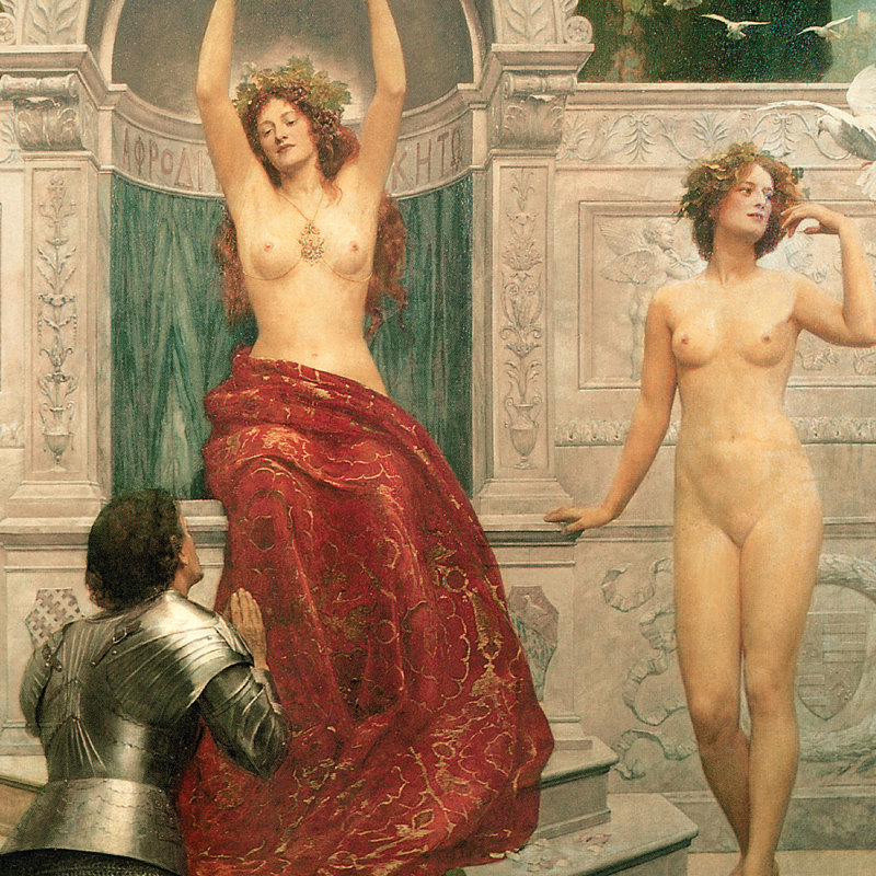 «In the Venusberg» par John Collier, reproduction d'art encadrée, H 48,25 po x l 35,25 po x P 1,875 po