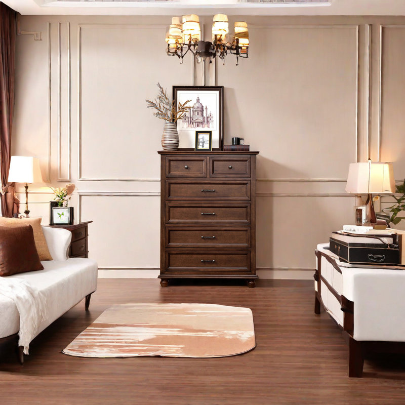 Commode d'appoint en bois massif de style rétro