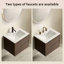 Lavabo vasque de salle de bain de 24 pouces, comptoir en céramique pour meuble-lavabo sans drain pratique pour ranger des objets personnels - blanc brillant - 3 trous