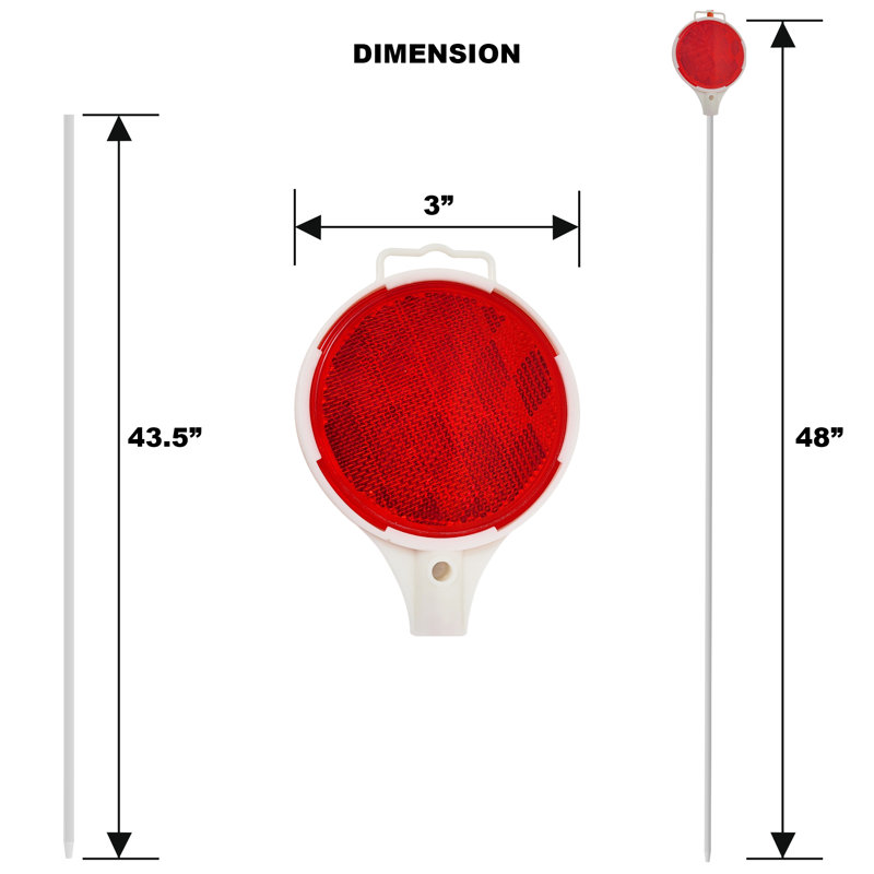 48" Fiberglass Driveway Markers with Red Reflectors, High-Visibility Snow Stakes