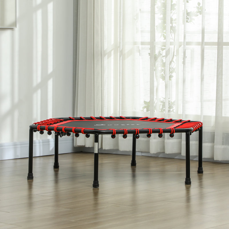 Mini trampoline d'intérieur 45 po avec lumières DEL et télécommande, rouge