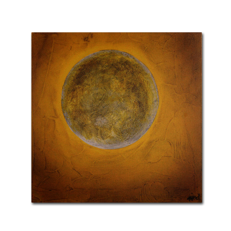 Golden Moon Abstract Canvas Art Print, 18" x 18"