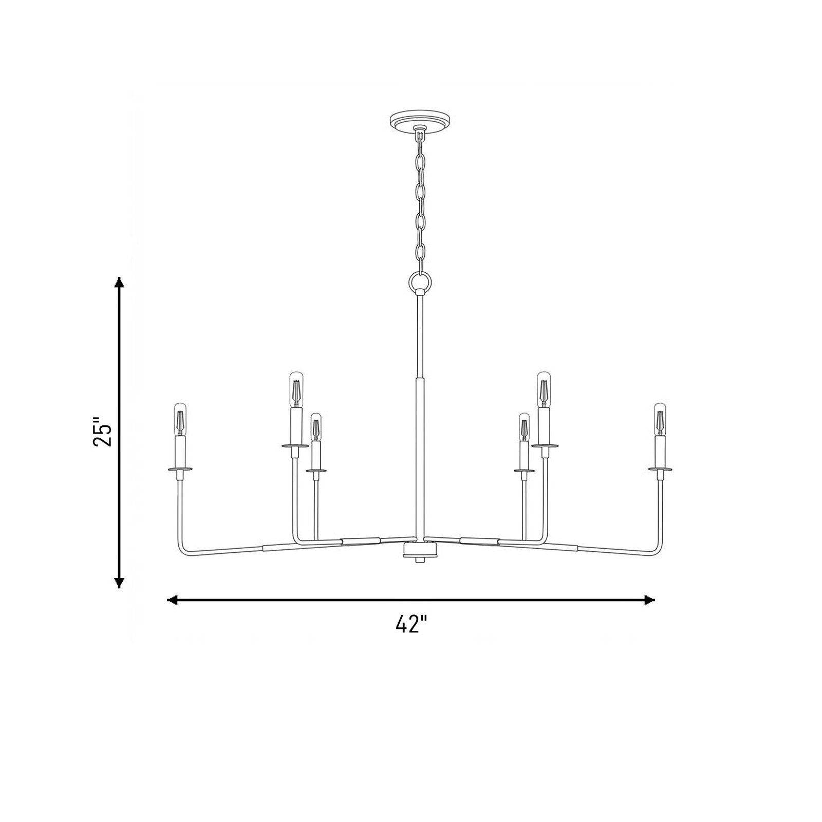 Alysa 6-Light Chandelier, Matte Black