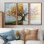 Arbre vert et jaune aux quatre saisons - Ensemble de décorations murales « Arbre de vie »-107213589-107213597