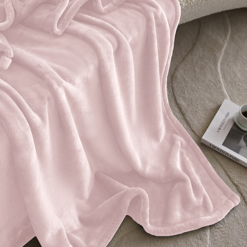  Couverture en molleton doux - Doux, chaud, lit / jeté, Jeté (50 inc. X 60 inc.), Rose