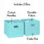 Organisateur de rangement en tissu pliable avec poignées 2 pièces RiverRidge Kids - Aqua-1800092596