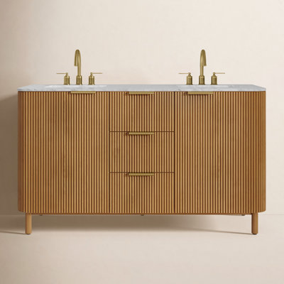 Nova 60" Carrara Marble Double Bathroom Vanity