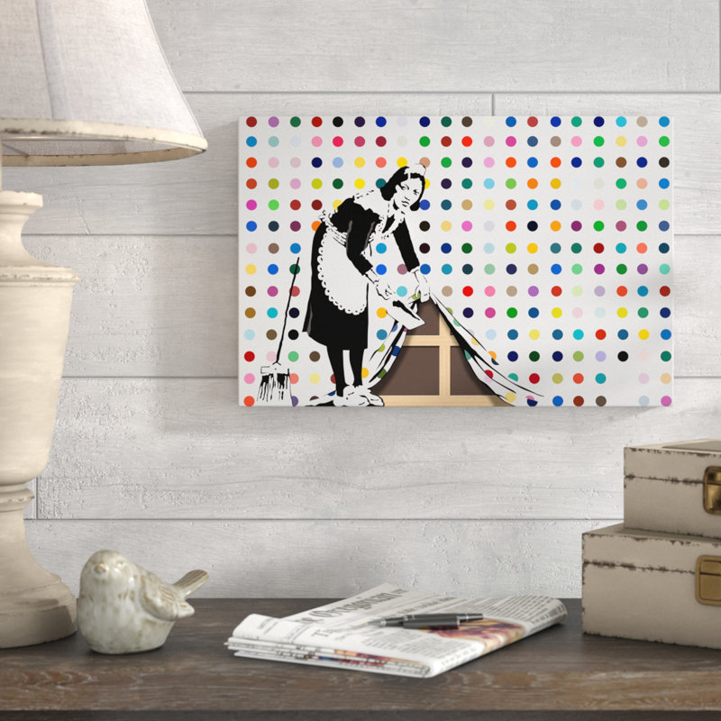 Maid With Dots by Banksy - Wrapped Canvas Print, 102 cm H x 152 cm W x 4 cm D