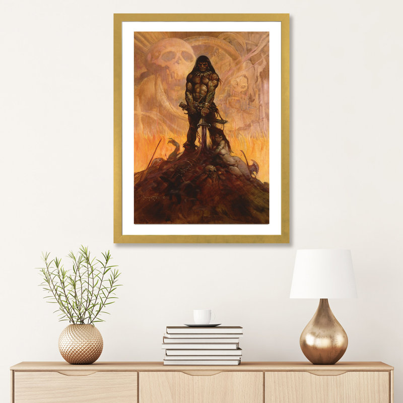 «Barbarian», reproduction d'art, H 24 po x l 16 po x P 1 po, Papier doré