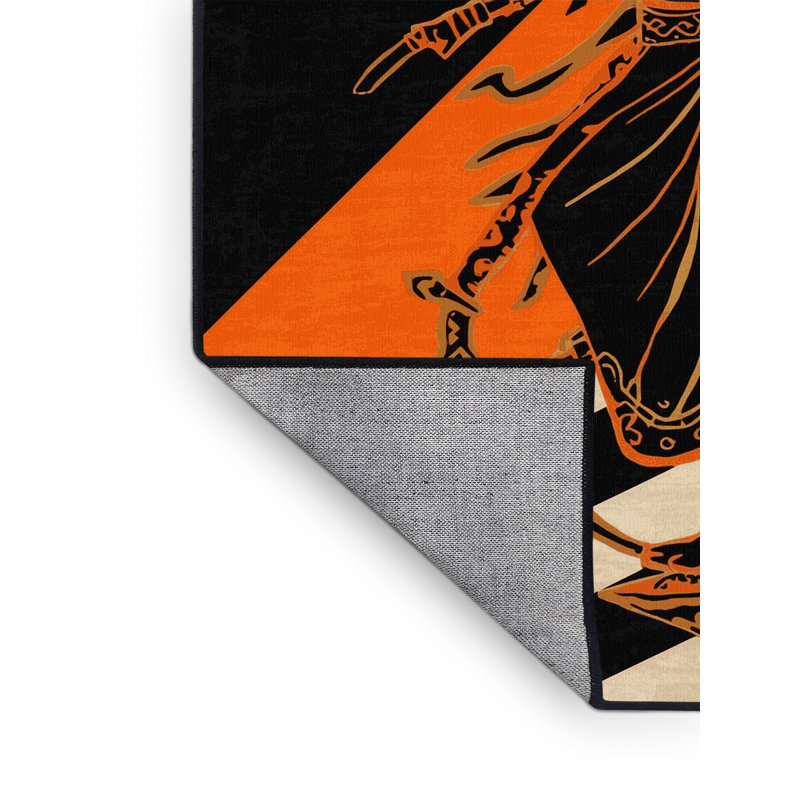 Tapis brun clair et noir lavable à la machine Joyce Durga, 3 X 5