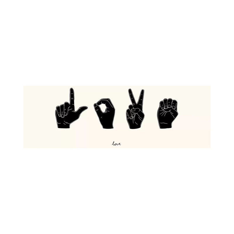 Sign Language IV by Emma Scarvey - Wrapped Canvas Panoramic Print, 121.92 cm H x 40.64 cm W