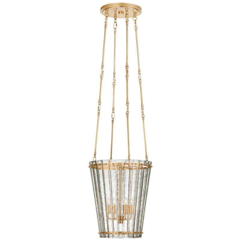 Carrier and Company Cadence Small Tall Chandelier, 18.25" H x 15" W x 15" D, Hand-Rubbed Antique Brass