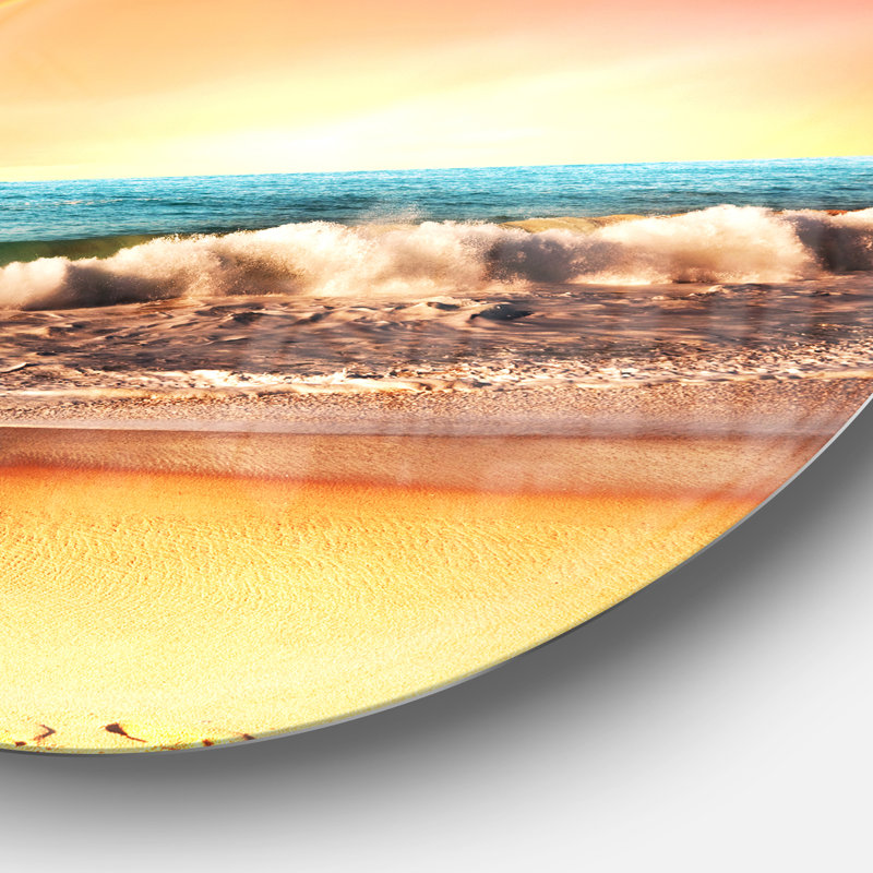 Majestic Rainbow over Seashore - impression d'art graphique, H 11 po x l 11 po x P 1 po, Métal