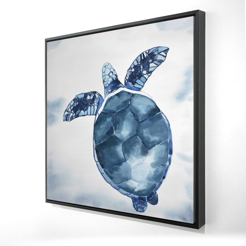 "Tortue bleue aquarelle" sur toile