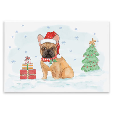 «Holiday Dog in Snow Canvas» par Mollie B.
