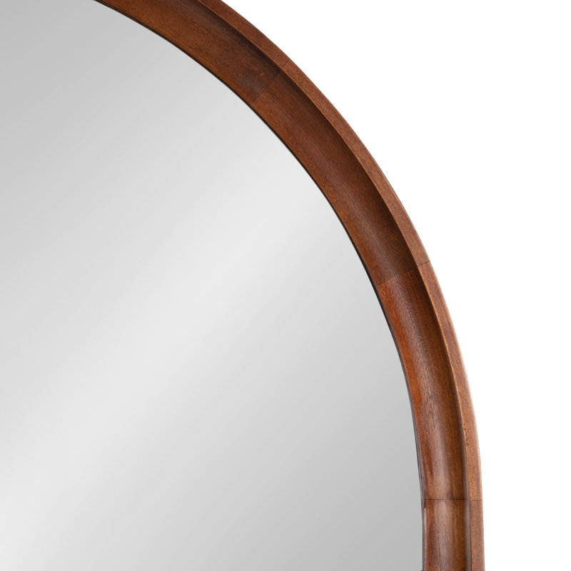 Miroir mural Branwell, 35,98 po x 32,01 po, Bois brun foncé