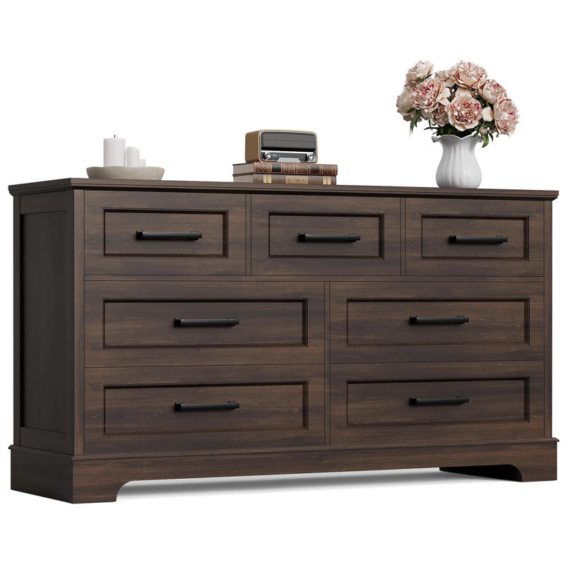 Commode 7 tiroirs, commode de ferme 54 po, Brun