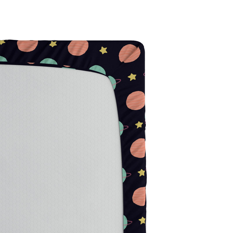 Microfiber Geometric Fitted Sheet, Twin Fitted Sheet