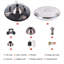Ventilateur de lustre moderne rétractable de 42/36 pouces éclairant 3 lumières colorées à intensité variable et jouant de la musique-450902141