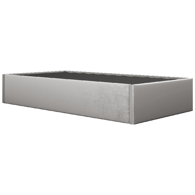 Sapan Upholstered Bed, Velvet Platinum Gray, Twin