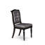 Ensemble de table de salle à manger 7 pièces composé d'une table et de 6 chaises en tissu de polyester gris foncé avec dossier capitonné - Noir sablé-1861136825-1861136828