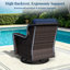 Chaises de patio en osier pour 2 personnes avec table d'appoint et coussins bleus-188797207