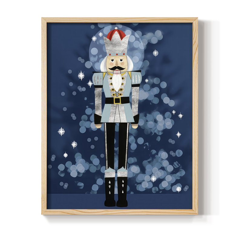 Disco Nutcracker II Framed Print - Solid Wood, Natural, 11'' H x 9'' W