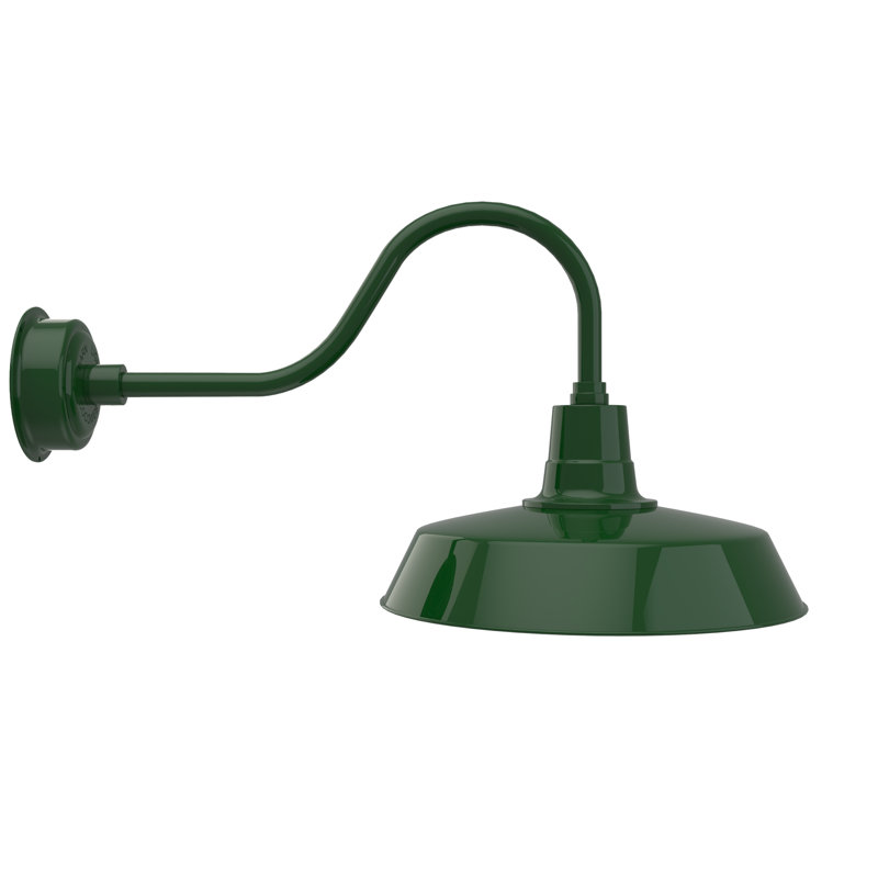 Luminaire de grange d’extérieur Haleigh, H 17,75 po x l 18 po x P 32,75 po, Vert rétro