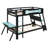E-Sports Bunk Bed with Dual Gaming Desks and USB Charging Ports-1744484127