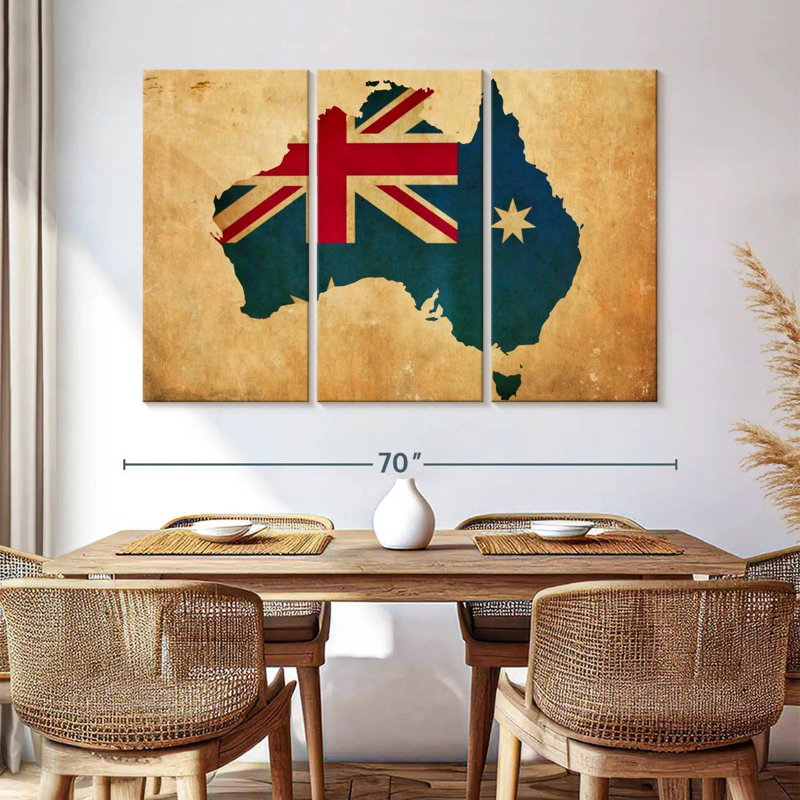 Carte du drapeau australien d'Aliaz, H 42 po x l 65 po
