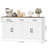 Adra 59"W Farmhouse Buffet Sideboard Cabinet With Adjustable Shelves, Wood Storage Cabinet With 3 Drawers & 4 Cabinet Doors, White/Brown-1606620980