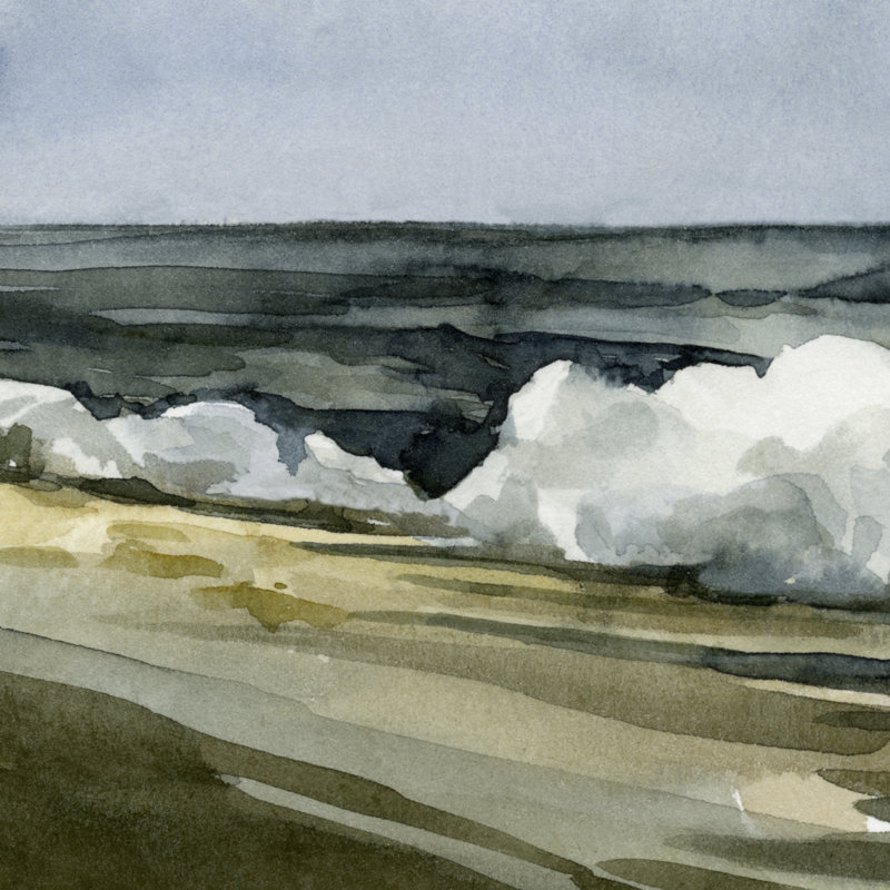 Loose Watercolor Waves IV, H 30 po x l 30 po