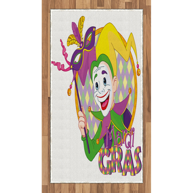 Mardi Gras High Density Long Fiber Poly Threads Decorative Area Rug Carpet, Rectangle 2'7" x 5'