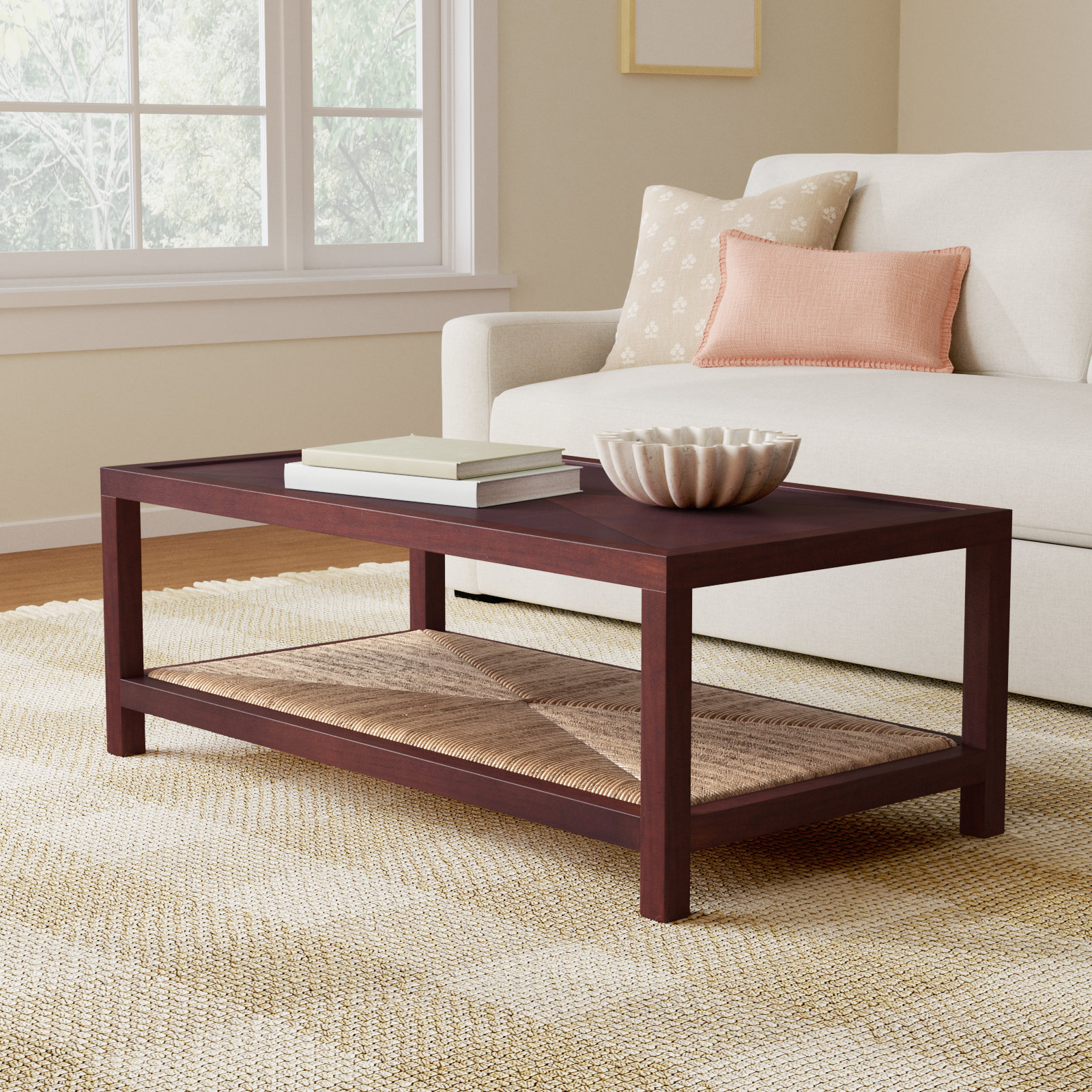 Leon 50" Mahogany Coffee Table, Coffee