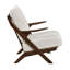 Chaise d'appoint Mid-Century de style moderne avec cadre en bois d'hévéa massif et coussin d'assise confortable en chenille grise-834719945-1059540000