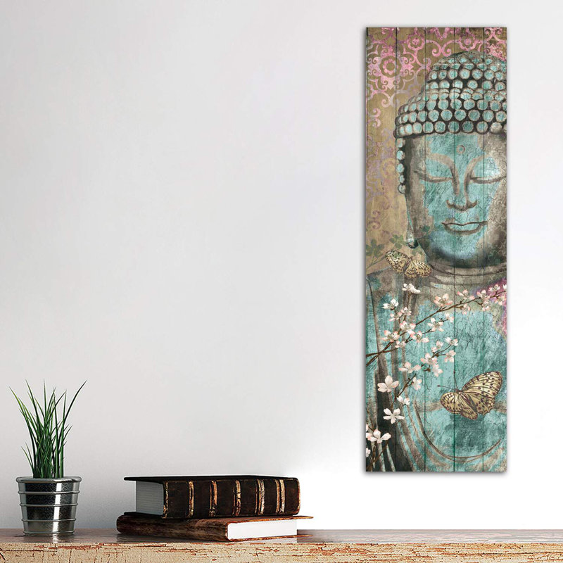 Floriental Buddha by Conrad Knutsen - Wrapped Canvas Panoramic Print, 30.48 cm H x 91.44 cm W x 3.175 cm D