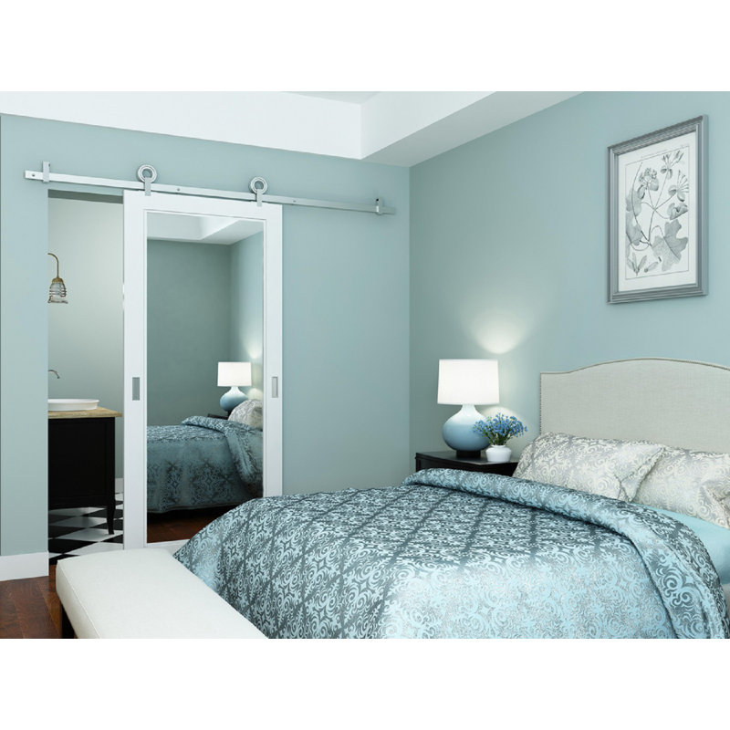 Black 60-Inch Heavy-Duty Metal Barn Door Hardware Kit
